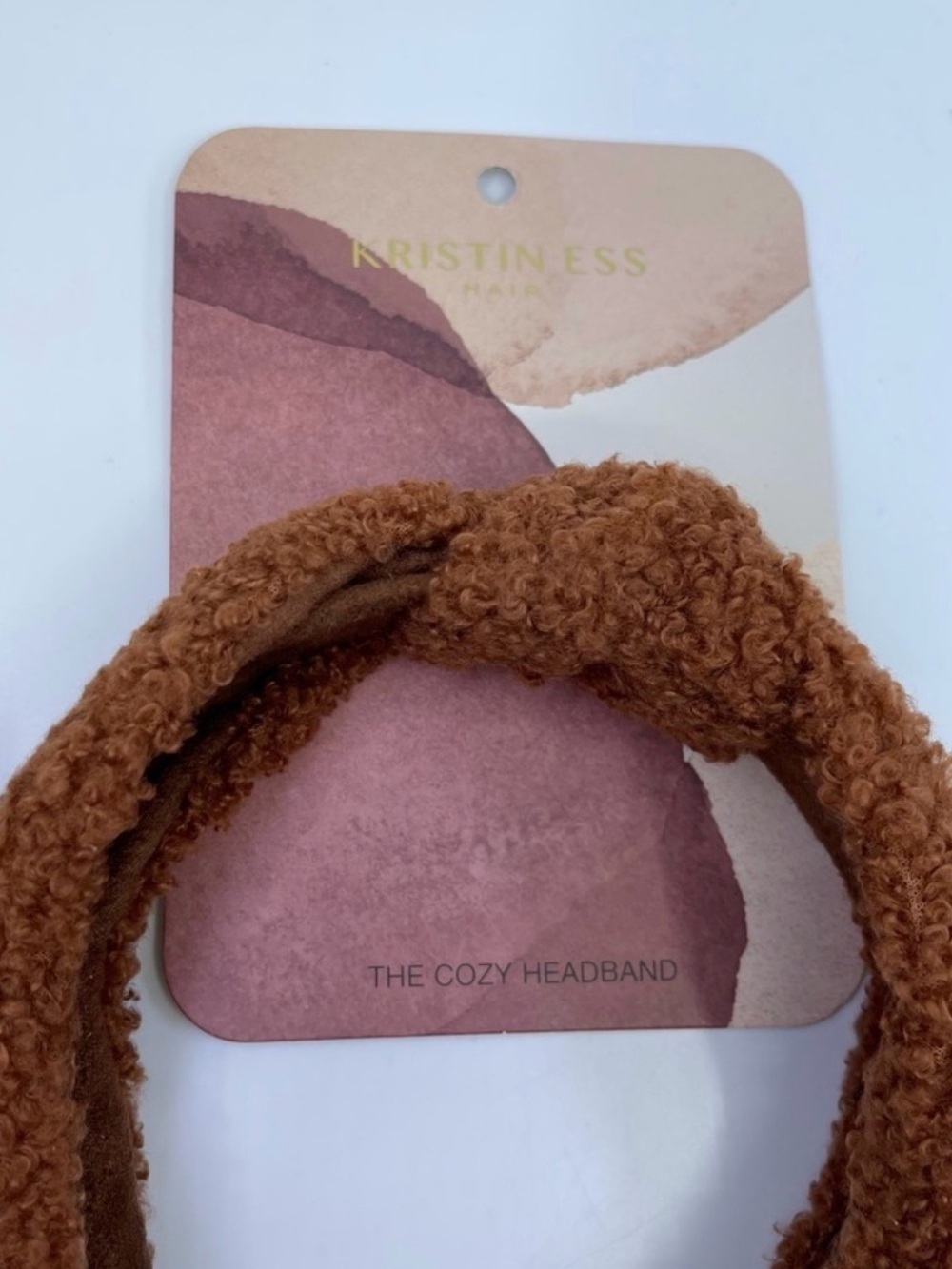 The Cozy Textured Knot Headband - Kristin Ess Rust Brown - Picture 6 of 8